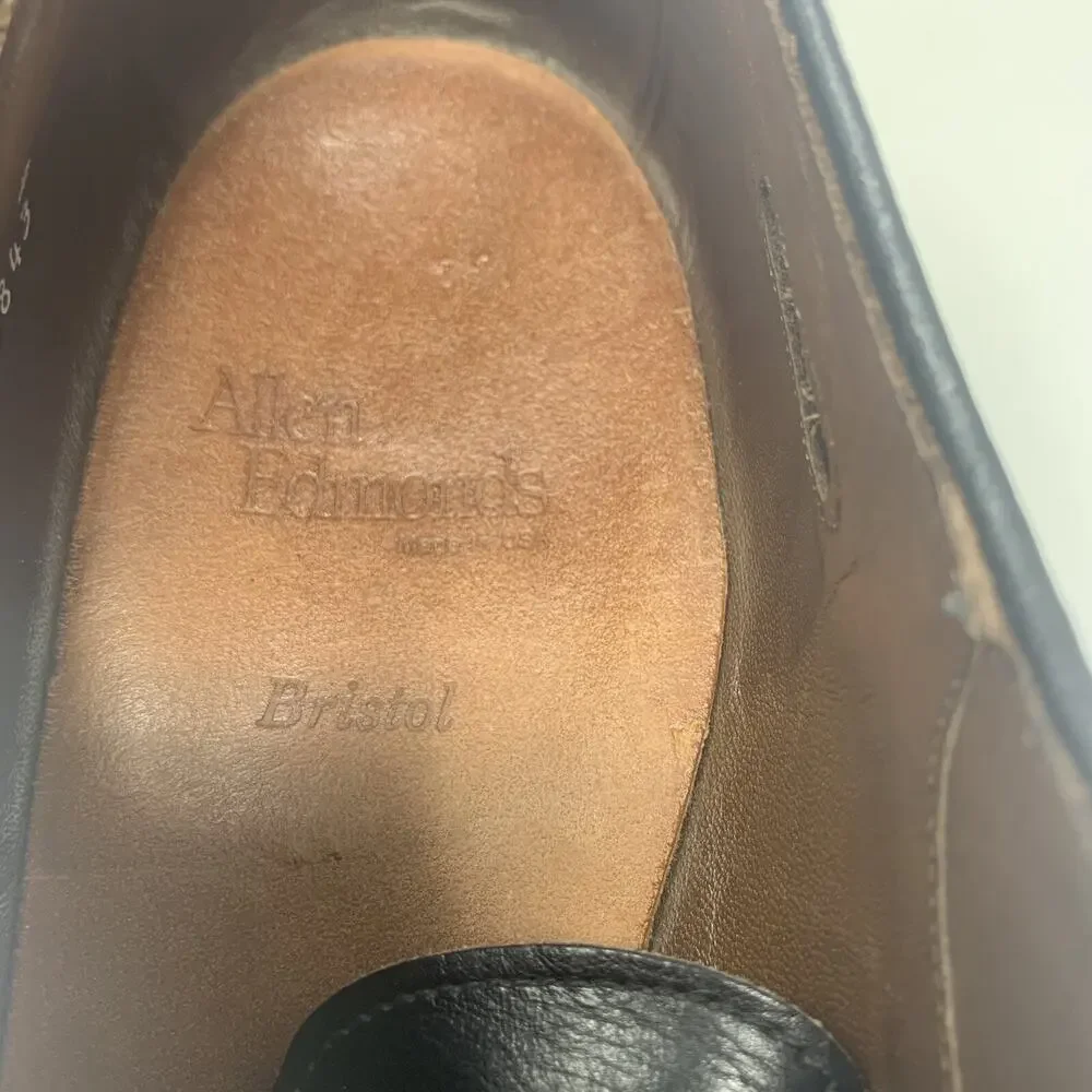 Allen Edmonds Bristol Plain Toe Blucher Leather Sole Black 13 AA Narrow